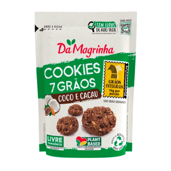 2697 COOKIES INTEGRAL COCO E CACAU 12X150G